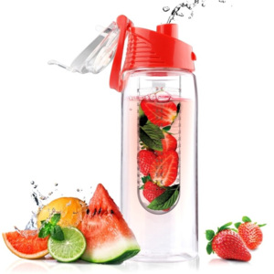 Asobu Designová fresh láhev s infuserem Flavour It 0,6 červená