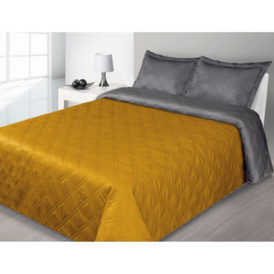 Přehoz na postel 210x170 cm Nova (oranžová + metalická)