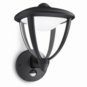 LED venkovní nástěnné svítidlo s pohybovým čidlem Philips ROBIN 15479/30/16 - černá