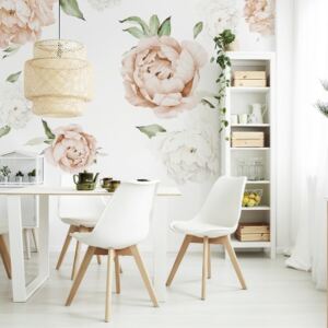 Elisdesign samolepka na zeď - pivoňky-velké barva: broskvová