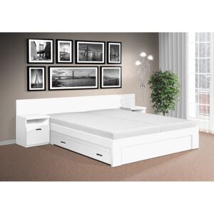 Manželská postel Simon 180x200cm barva lamina: bílá