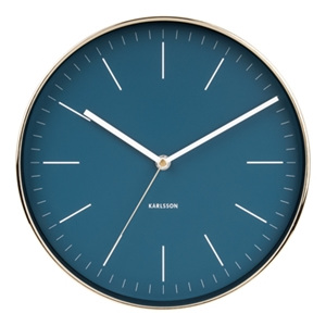 Modré nástěnné hodiny - Karlsson Minimal Petrol, Ø 27,5 cm