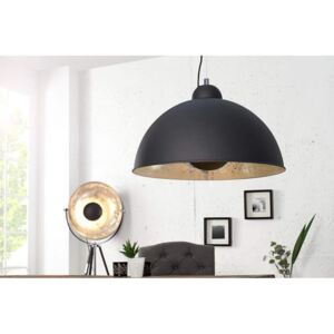 Černo-stříbrná závěsná lampa Studio »