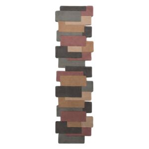Vlněný běhoun Flair Rugs Collage Earthy, 60 x 230 cm