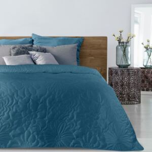 Modrý sametový přehoz na postel ARIEL4 200x220 cm