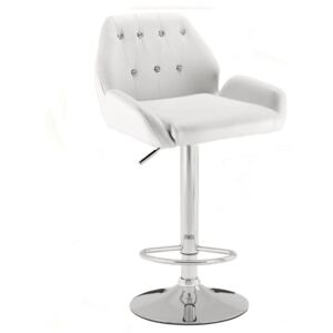 Barová židle LION na stříbrném talíři - bílá