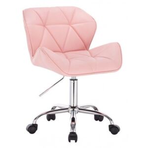 Židle MILANO na podstavě s kolečky růžová (VPT)