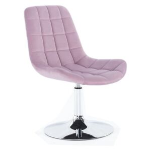 Židle PARIS VELUR na stříbrném talíři - fialový vřes