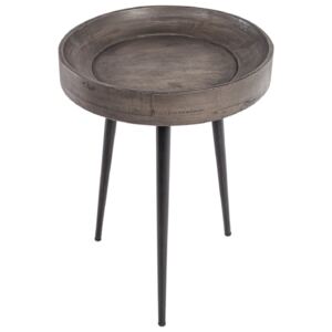 Moebel Living Masivní šedý odkládací stolek Akani 45x45 cm