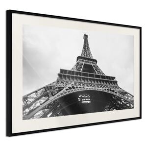 Bimago Zarámovaný obraz - Symbol of Paris Černý rám s paspartou 60x40 cm
