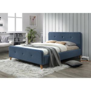 Čalouněná postel MALMO 140x200 cm modrá Matrace: bez matrace