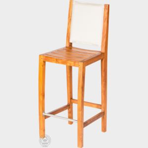 Barová židle s opěradlem z teakového dřeva