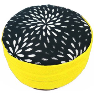 S radostí - vlastní výroba Puf pohankový polštář moderní - žlutý Velikost: ∅50 x v35 cm