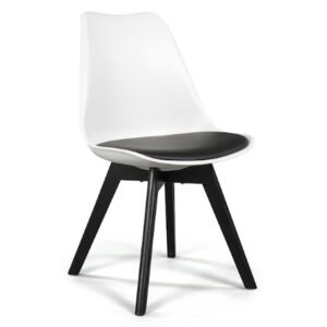 NewHome Židle bílo-černá skandinávský styl DARK BASIC
