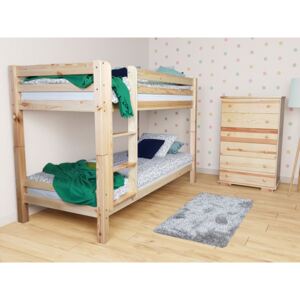 Dětská patrová postel Sherlock, Barva: přírodní lakovaná borovice