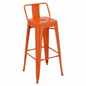 Barová židle Paris Back short 75cm oranžová insp. Tolix