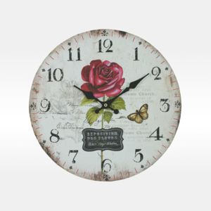 Uni Hobby Nástěnné hodiny Rudá růže - skladem