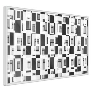 Bimago Zarámovaný obraz - Modern Public Housing Bílý rám 60x40 cm