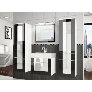 Moderní stylová koupelnová sestava s led osvětlením ELEGANZA 5PRO + zrcadlo ZDARMA 122