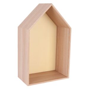 Nástěnná dřevěná police ve tvaru domku - 32*18*52 cm