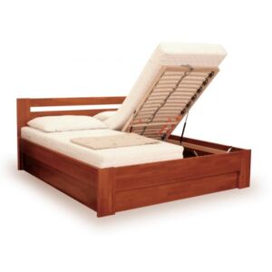 Manželská postel - dvoulůžko IVA, výklop, buk - moření třešeň , 160x200 cm