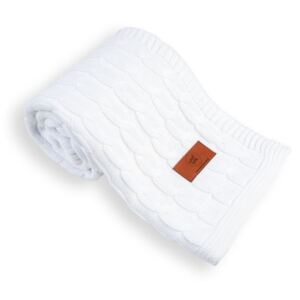 Dětská pletená deka s ionty stříbra, copánkový vzor, vel. 80x90cm, různé barvy bílá