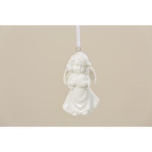 BOLTZE Porcelánový anděl Anastacia v7,5 cm bílý závěsný, 1ks Anděl: Se srdcem