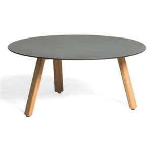 Diphano Hliníkový odkládací stolek 60cm nízký Easy-Fit, Diphano, kulatý 28x60cm nízký,nohy teak, deska HPL barva černá (black)