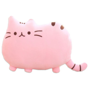 Plyšový jemný polštář kočka růžový 40x30cm