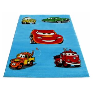 Dětský kusový koberec CARS modrý, Velikosti 100x200cm