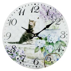 Nástěnné hodiny Kočička, 34 cm