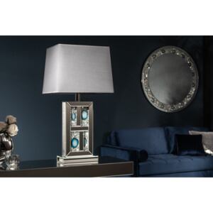 Noble Home Stříbrná achátová stolní lampa Diamo, 74 cm