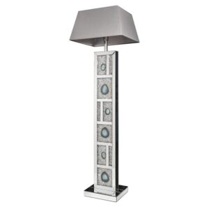Noble Home Stříbrná achátová stojací lampa Diamo, 159 cm