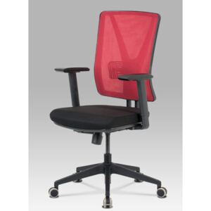 Autronic Kancelářská židle, červená síťovina+černá látka, synchronní mech, plast kříž KA-M01 RED