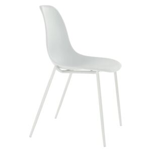 Jídelní židle LITIA plast a kov bílý