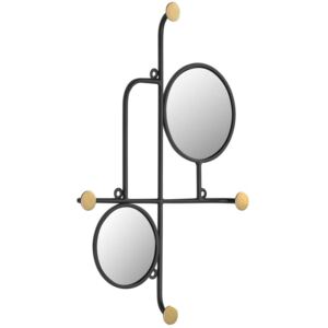 Černé nástěnné zrcadlo LaForma Vianela 50x35 cm s věšáky