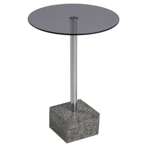 SCANDI Černý skleněný odkládací stolek Hjalmar 35 cm