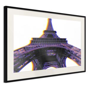 Bimago Zarámovaný obraz - Symbol of Paris (Purple) Černý rám s paspartou 60x40 cm