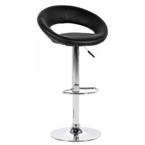 SCANDI Černá koženková barová židle Sunny 100 cm