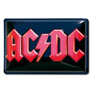 Plechová tvarovaná 3D dekorativní cedule na zeď Ac/Dc: Red Logo Rock (30 x 20 cm)