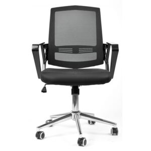 MERCURY Kancelářská, studentská židle SUN, černé područky, černý opěrák, černý sedák
