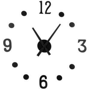 Nástěnné černé ručičkové hodiny, 31x11x5 cm