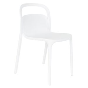 White Label Living Bílá plastová židle WLL Rex