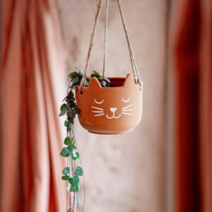 Závěsný terakotový obal na květináč Cat's Whiskers