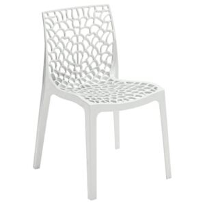 SitBe Bílá plastová jídelní židle Coral-C