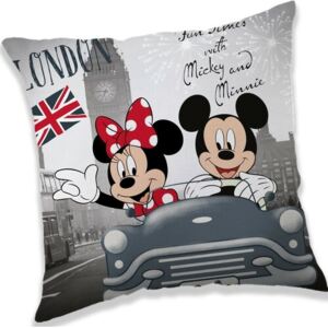 Jerry Fabrics Polštářek Mickey and Minnie London, 40 x 40 cm