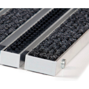 FLOMAT Textilní hliníková čistící vstupní vnitřní kartáčová rohož Alu Wide - 60 x 90 x 2,2 cm