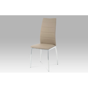 Jídelní židle chrom a ekokůže cappuccino AC-1295 CAP