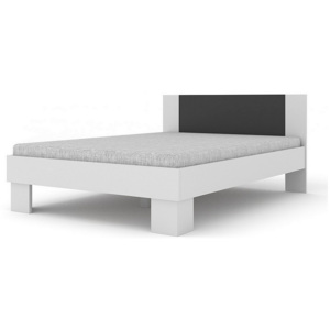 Manželská postel TESSA, 160x200, Bílá/antracyt