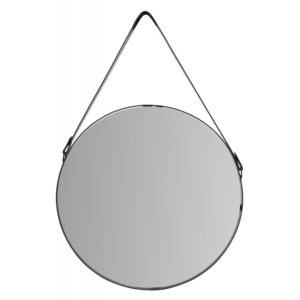 Tutumi Kulaté zrcadlo Loft 65 cm se závěsným páskem černá